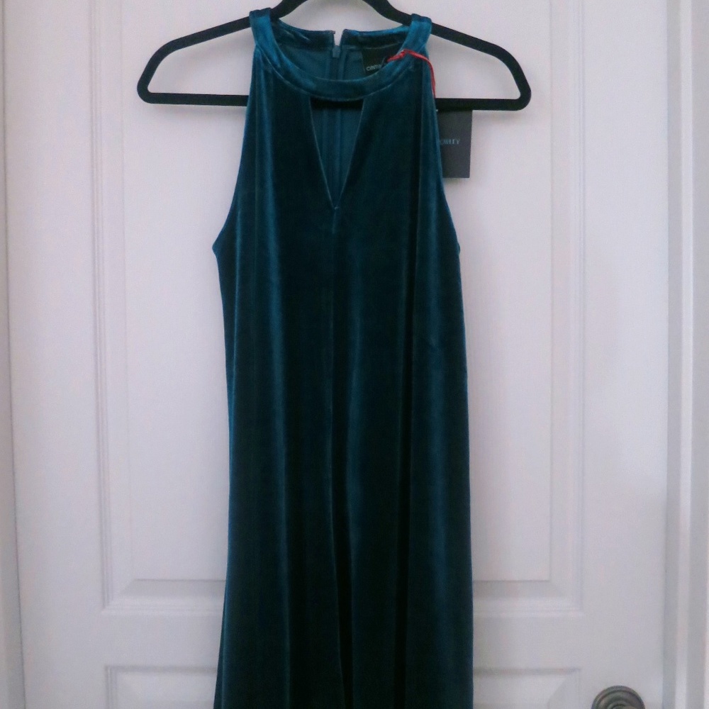 CYNTHIA ROWLEY VELVETEEN Sleeveless  A-LINE DRESS SZ S NWT